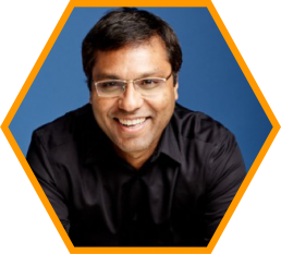 portrait photo of Rohit Prasad in hexagon shape